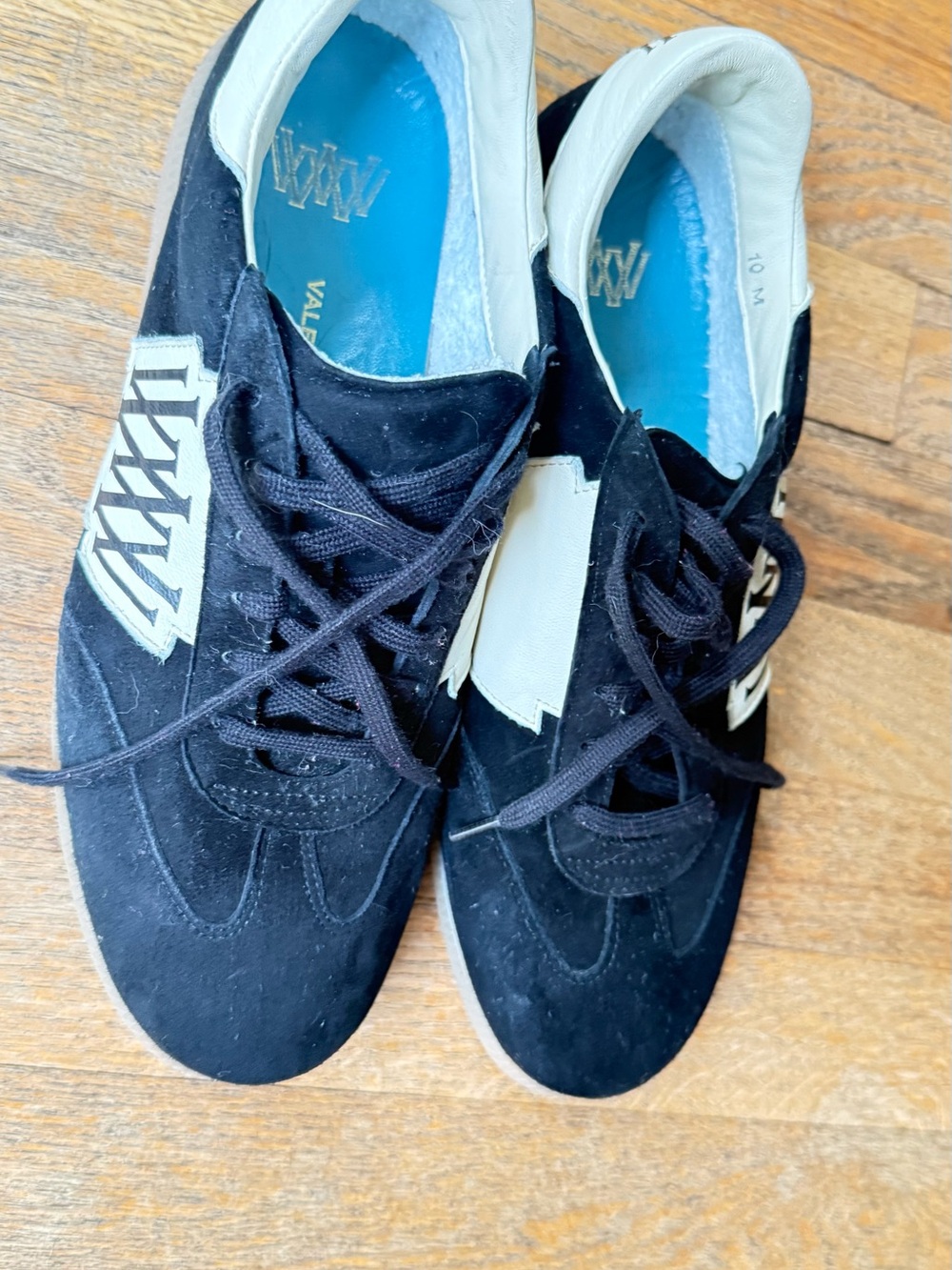 Valentina Rangoni Italy Black Suede Leather Sneakers Size 10 M